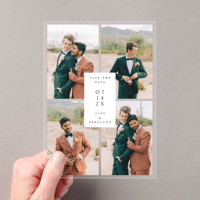 Basic Photo Acrylic Save The Date Card Invitation (In situ (ordinateur de poche))