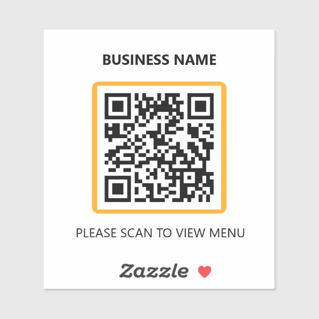 Basique restaurant QR Code Scan for Menu Sticker (Feuille)