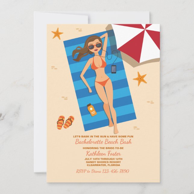 Bask In The Sun Bachelorette Invitation (Devant)
