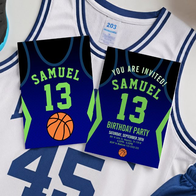 Basket-ball 13 Anniversaire Invitation (Créateur téléchargé)