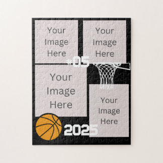 Basket-ball 4 Photo Collage Jigsaw Puzzle Noir