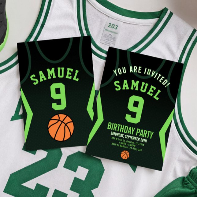 Basket-ball 9 Invitation d'anniversaire (Créateur téléchargé)
