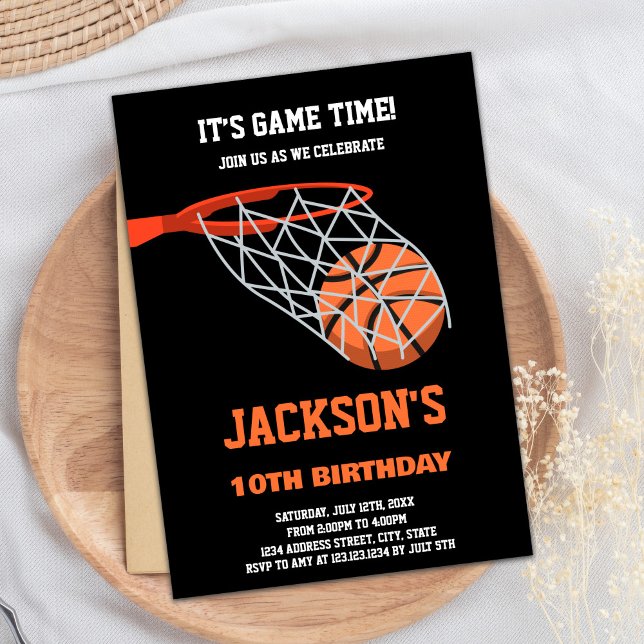 Basket Ball Basket Invitations Anniversaire (Ball Basket Basketball Birthday Invitations)