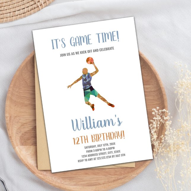 Basket-ball Black Orange Invitations (Basketball Black Orange Invitations)