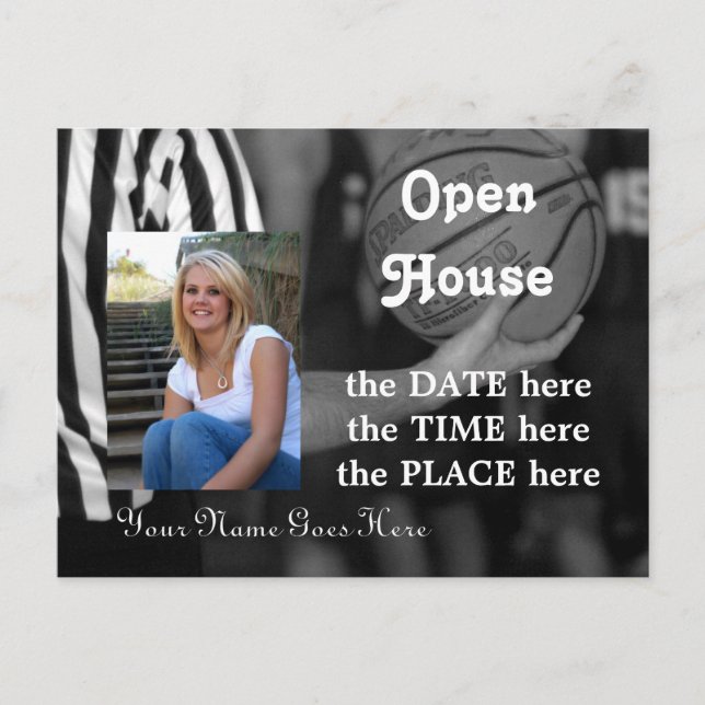 basket-ball, carte postale ouverte (Devant)