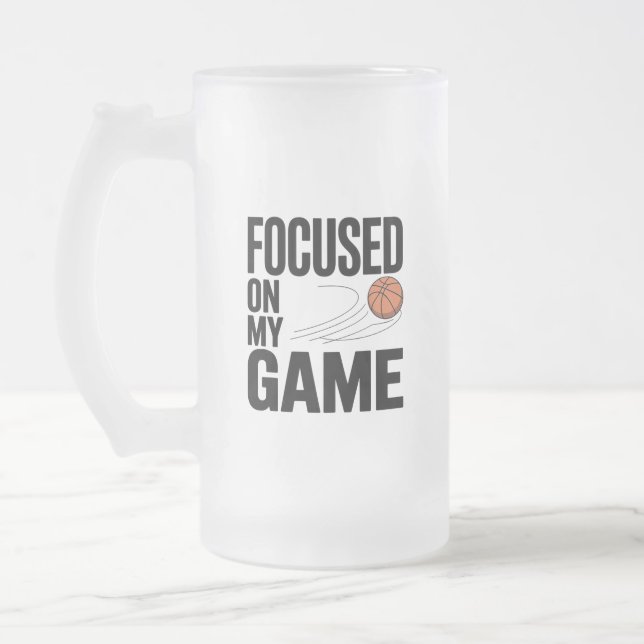 Basket-ball focalisé sur verre givrée Mug (Gauche)