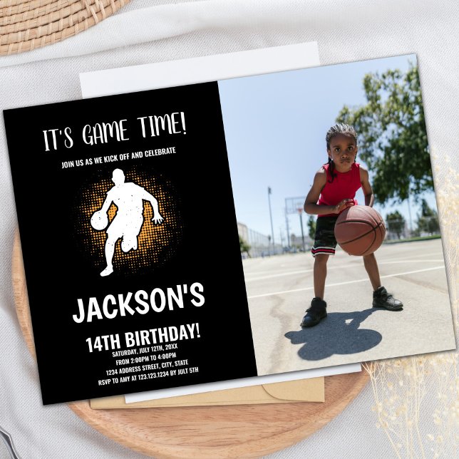 Basket-ball Invitations avec photo (Basketballs Invitations with photo)