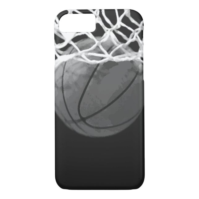 Basket-ball noir et blanc iPhone 7 Coque (Dos)