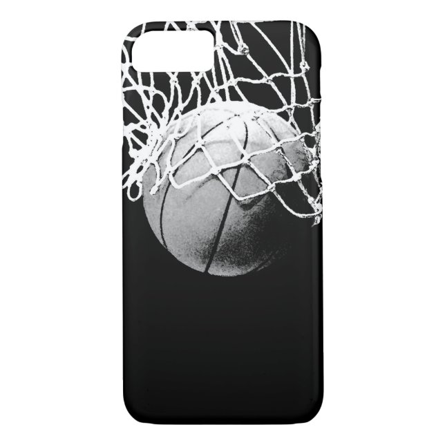 Basket-ball noir et blanc iPhone 7 Coque (Dos)