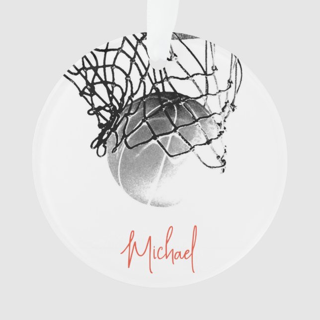 Basket-ball noir et blanc & Net Votre nom (devant)