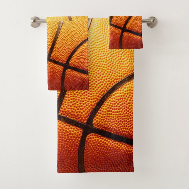Basket-Ball Orange Pimply, Serviettes De Bain (En situation)