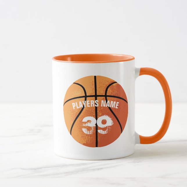 Basket-ball (personnalisable) Mug à café à deux to (Droite)