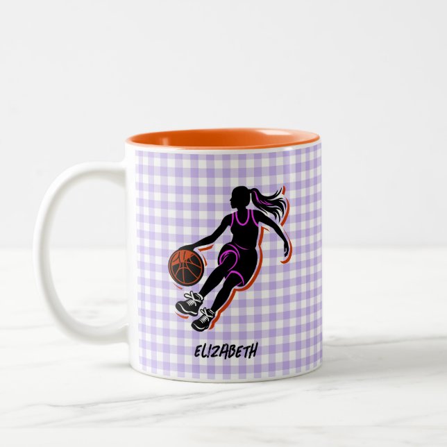Basket-ball Personnalisé Fille Café Mug (Gauche)