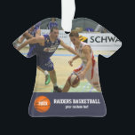 Basket-ball personnalisé Photos Joueur Nom de l'éq<br><div class="desc">Montrez votre fierté à votre équipe avec ce superbe design photo de basket - il vous suffit de télécharger votre photo(s) et d'ajouter votre texte personnalisé pour créer un cadeau unique. Parfait pour le cadeau de fin de saison de l'équipe ou de l'entraîneur. Modifiez la couleur de l'arrière - plan...</div>