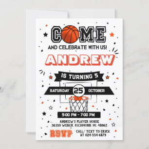 Basket-ball personnel Anniversaire Invitation
