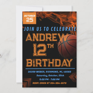 Basket-ball personnel Anniversaire Invitation