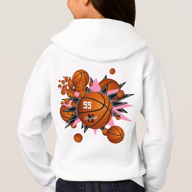 basket-ball rose noir étoiles sport fille (Dos)