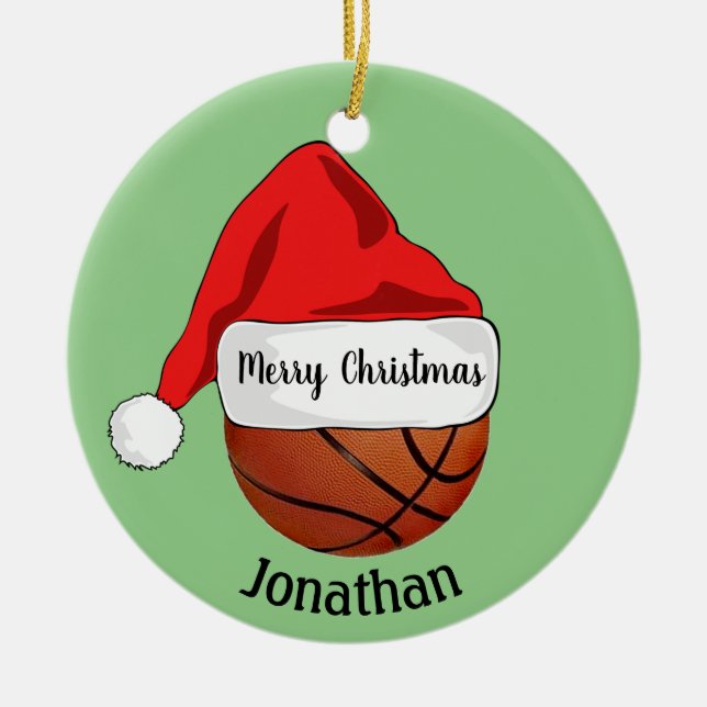 Basket-ball Santa Hat Ornement (Devant)