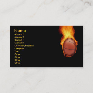 Basket-ball sur Carte de visite incendie