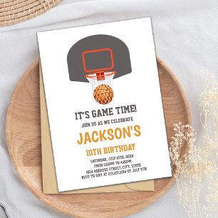 Basket gris Invitation Anniversaire