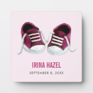 Basket rose Plaque bébé, Chaussures bébé photo