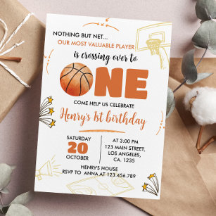 Basketball 1er anniversaire Invitation Sport Party