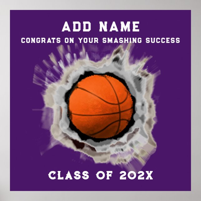 Basketball - Aînés - Graduation Congrats Poster (Devant)