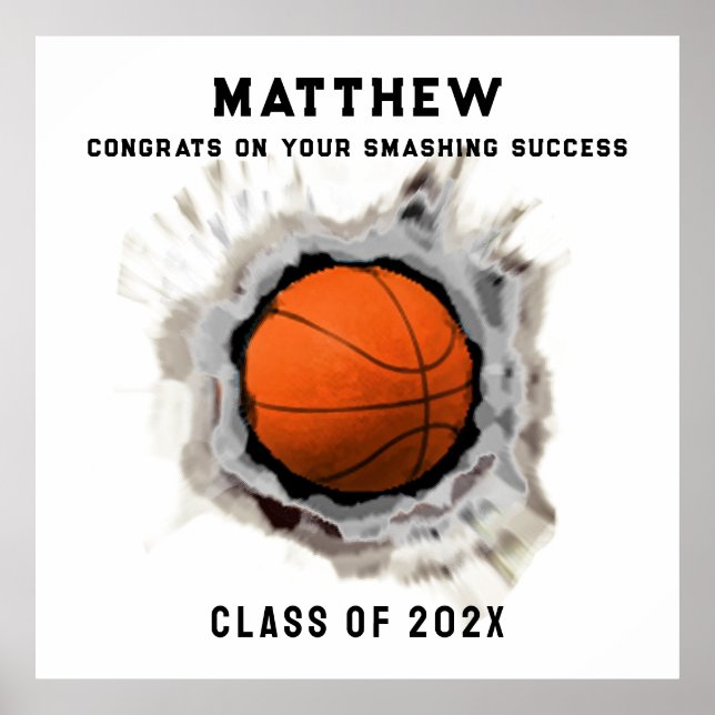 Basketball - Aînés - Graduation Congrats Poster (Devant)