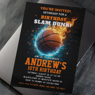 Basketball Anniversaire Fête Invitation