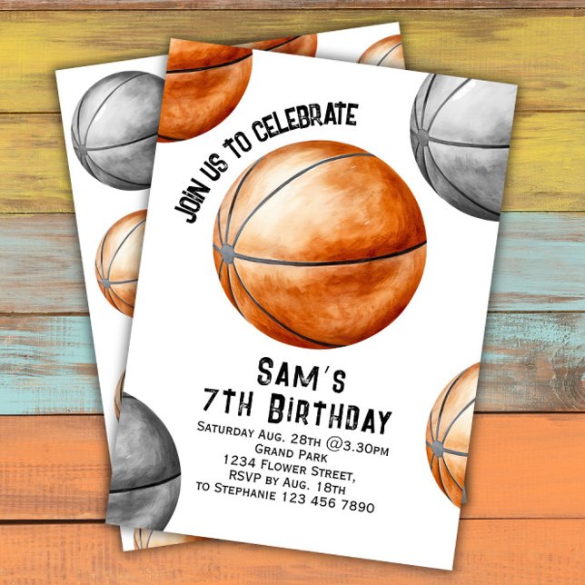 Basketball Anniversaire Invitation Basketball Part (Créateur téléchargé)