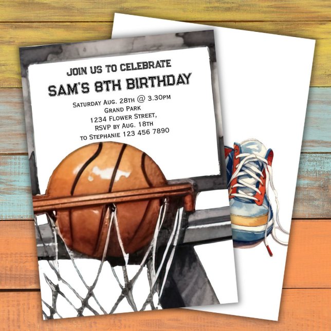 Basketball Anniversaire Invitation Basketball Part (Créateur téléchargé)