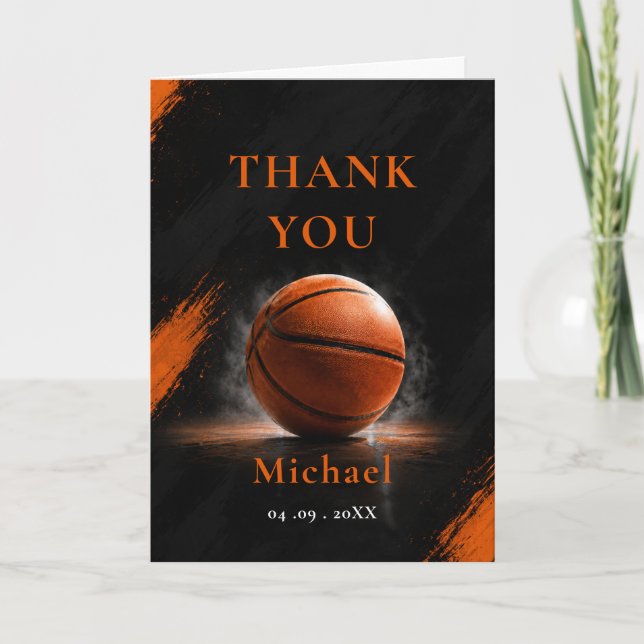 Basketball Anniversaire Merci Orange Noir (Devant)