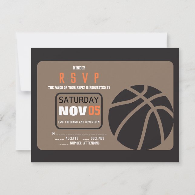 BASKETBALL Bar Mitzvah Invitation Carte de réponse (Devant)