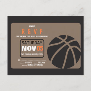 BASKETBALL Bar Mitzvah Invitation Carte de réponse
