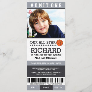 Basketball Bar Mitzvah Invitations