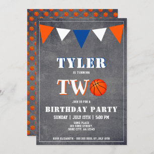 Basketball Birthday Invitation Boy 2e anniversaire