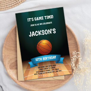 Basketball Court Floor Invitation Anniversaire