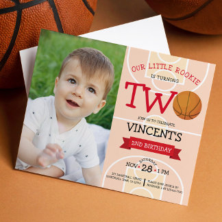 Basketball Cute Ruban Budget Photo 2e anniversaire