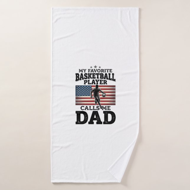 Basketball Dad Patriotic Vintage Engraving T-Shirt (Serviette de bain)