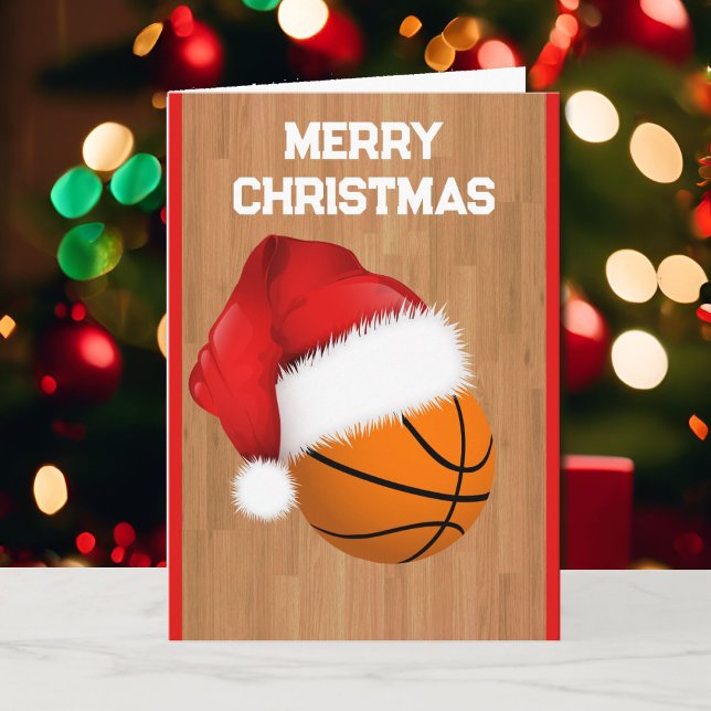 Basketball et Santa Claus Cartes de Noël personnal (Créateur téléchargé)