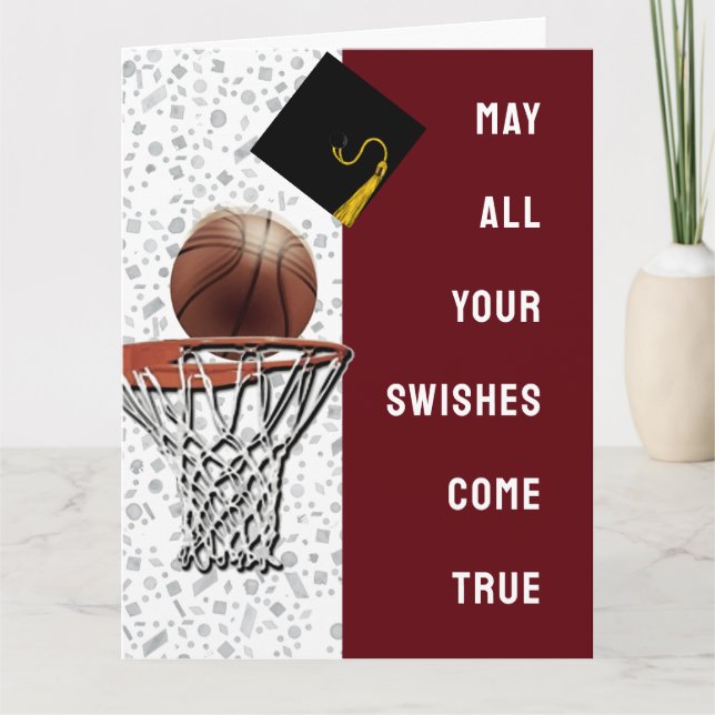 Basketball Fêtes Bonne chance Carte de diplôme (Devant)