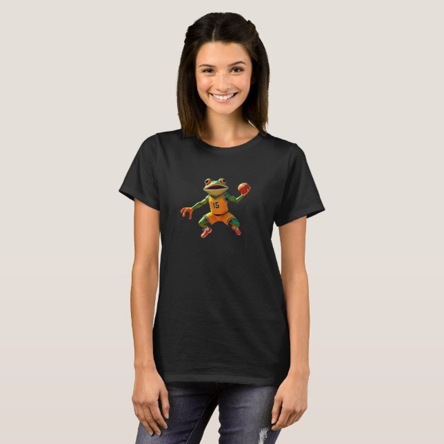 Basketball Frog femmes noir T-shirt (Devant entier)