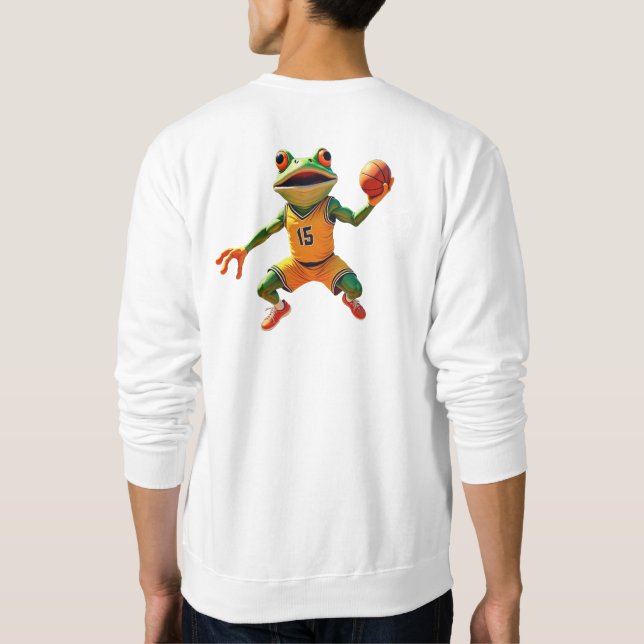 Basketball Frog hommes blanc sweatshirt retour (Dos)