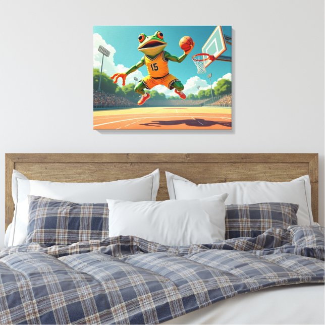 Basketball Frog impression de toile (Insitu(Chambre))