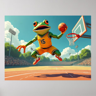 Basketball Frog poster de valeur mat
