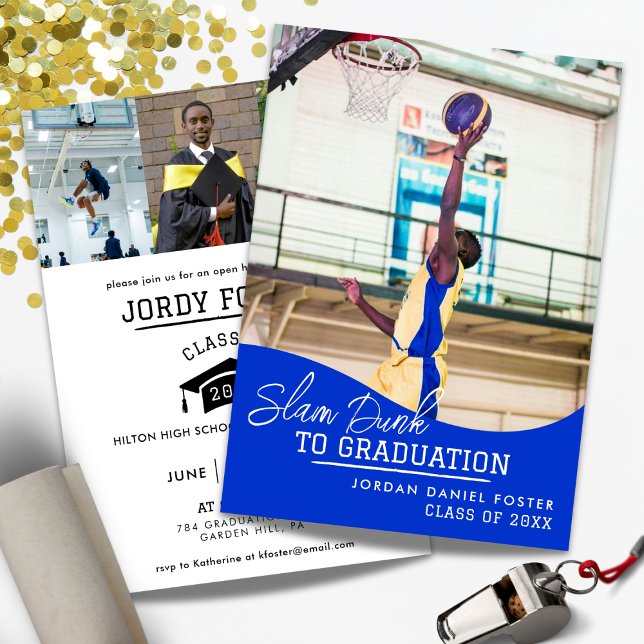Basketball Graduation Faire-part Invitation (Créateur téléchargé)