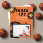 Basketball Metallic Photo Merci carte entraîneur<br><div class="desc">Basketball Metallic Photo Merci carte entraîneur. Merci Basketball carte coach avec photo, merci texte, nom de l'entraîneur, nom de l'équipe, année, votre nom et boules de basket. Carte de remerciements photo - ajoutez votre photo. Personnalisez la carte avec les noms et votre texte. Super carte de remerciements pour l'entraîneur de...</div>