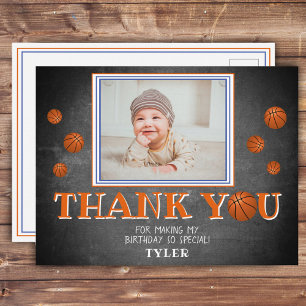 Basketball mignon Anniversaire Merci Carte photo
