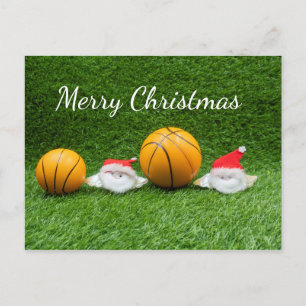 Basketball Noël Carte de vacances avec le Père Noë