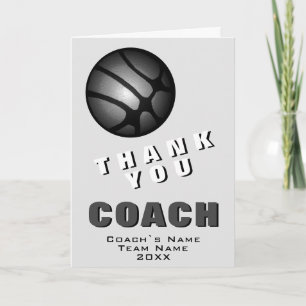 Basketball Noir Moderne Merci Coach